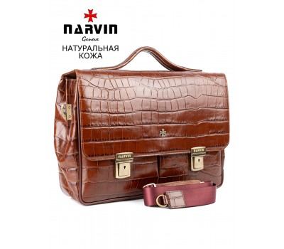 Портфель мужской кожаный 9738-Croco Caffe