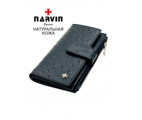 Кошелек NARVIN 9686-Ostrich Black