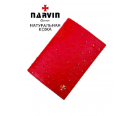 Обложка для документов NARVIN 9158-Ostrich Red