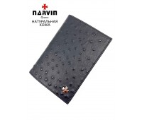 Обложка для документов NARVIN 9158-Ostrich Black