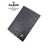 Обложка для документов NARVIN 9158-Ostrich Black
