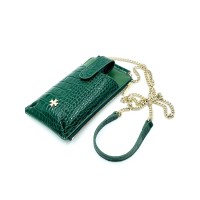 Сумочка для телефона NARVIN 9244-Croco Green