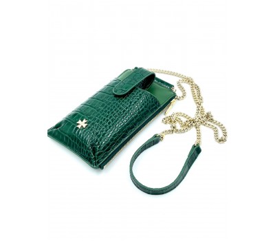 Сумочка для телефона NARVIN 9244-Croco Green