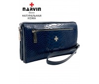 Клатч мужской NARVIN 9435-Anaconda D.Blue