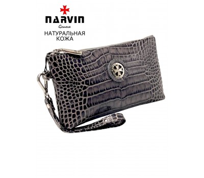 Сумочка для телефона NARVIN 9247-Croco Grey