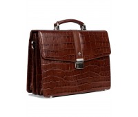 Портфель NARVIN 9733-Croco Caffe
