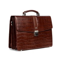Портфель NARVIN 9733-Croco Caffe