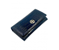 Кошелек NARVIN 9575-Croco D.Blue