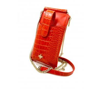 Сумочка для телефона NARVIN 9244-Croco Orange