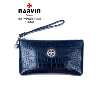 Сумочка для телефона NARVIN 9247-Croco D.Blue