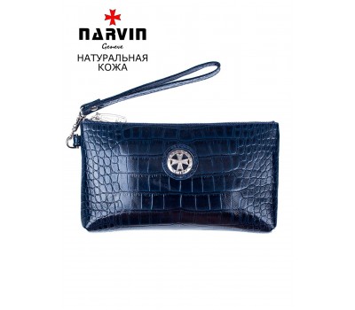Сумочка для телефона NARVIN 9247-Croco D.Blue