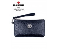 Сумочка для телефона NARVIN 9247-Ostrich Black