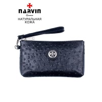 Сумочка для телефона NARVIN 9247-Ostrich Black