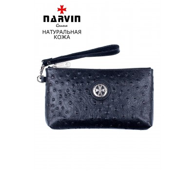 Сумочка для телефона NARVIN 9247-Ostrich Black