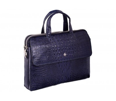 Кожаная сумка-портфель NarVin 9759 N.Bambino D.Blue