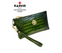 Сумочка для телефона NARVIN 9247-Croco Green