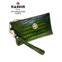 Сумочка для телефона NARVIN 9247-Croco Green