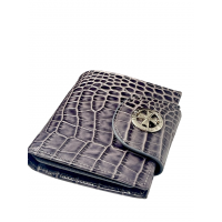 Кошелек NARVIN 9582-Croco Grey