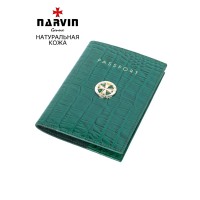 Обложка для документов NARVIN 9161-Croco Green