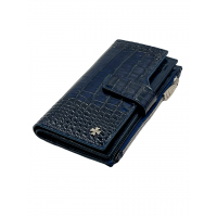 Кошелек NARVIN 9686-Croco D.Blue
