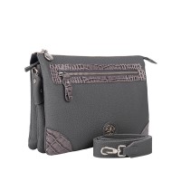 Сумка клатч 9816-Polo Grey / Croco