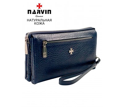 Клатч мужской NARVIN 9435-Bridge D.Blue