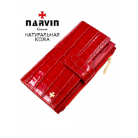 Кошелек NARVIN 9686-Croco Red