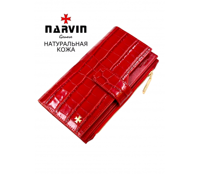 Кошелек NARVIN 9686-Croco Red