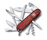 Нож Victorinox Huntsman, 91 мм, 15 функций, полупрозрачный красный