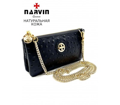 Клатч NARVIN 9245-Ostrich Black